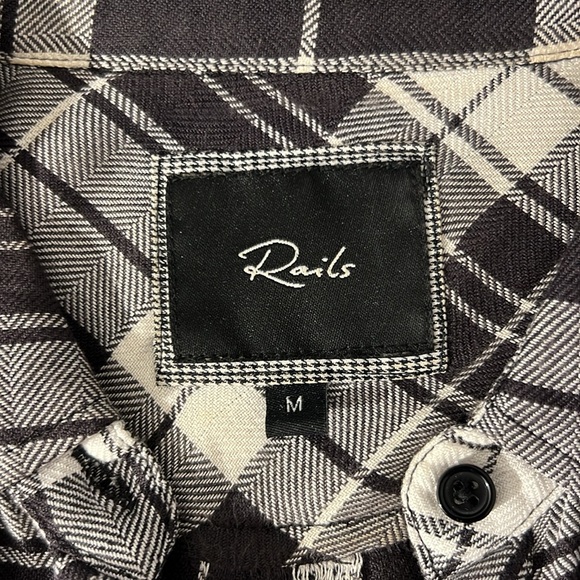 Rails Hunter Button Down black and white plaid top - Picture 2 of 4